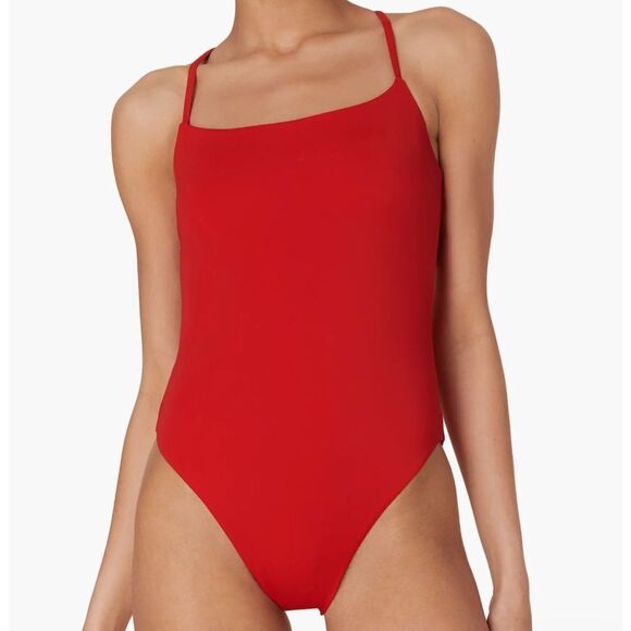 Andie Swim The Fiji One Piece LT Swimsuit Cherry Red size L tall NWT - Picture 1 of 8